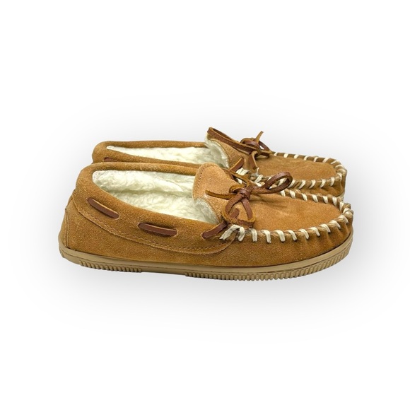 Sperry ✫彡 Trapper Cup Sole Slipper Moccasins ✫彡 Natural Suede ✫彡 Boy Girl 13M - Picture 3 of 16